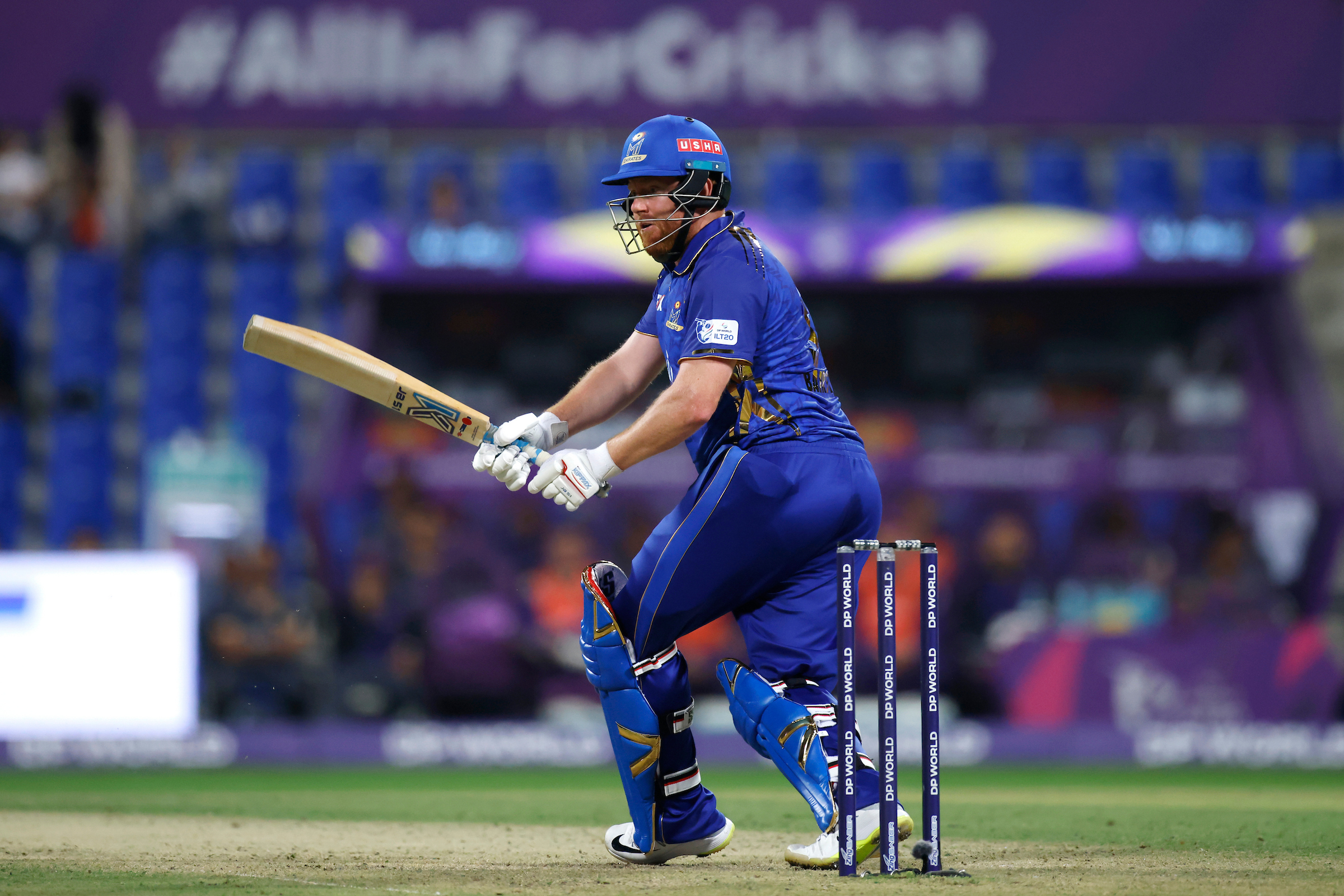 Farooqi’s four-for, Bairstow’s unbeaten 49 power MI Emirates to comfortable seven-wicket win 